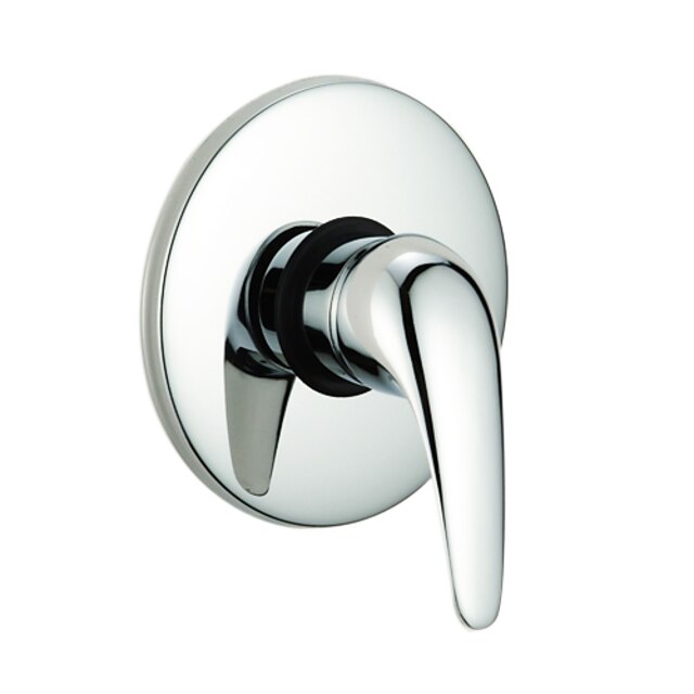  Robinet de baignoire - contemporain Chrome Montage mural Soupape céramique Bath Shower Mixer Taps / Mitigeur un trou