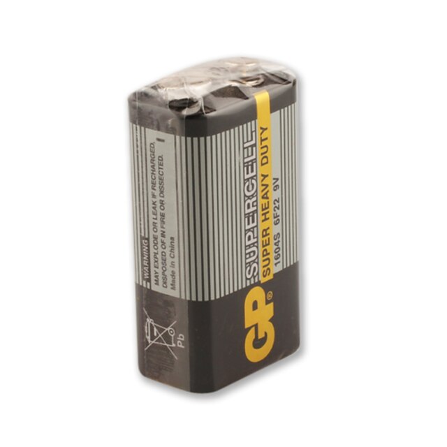  gp 9v 1604s/6f22 Super Heavy Duty cell batteri (aftensmad glad pligt)