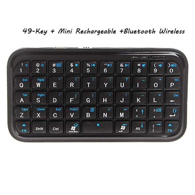  49-key mini oplaadbare draadloze Bluetooth-QWERTY-toetsenbord voor ipad/iphone4g/3g/3gs