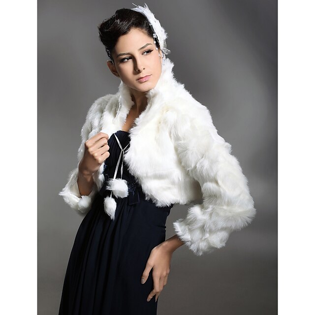  Long Sleeve Faux Fur Wedding / Party Evening / Office & Career With Coats / Jackets