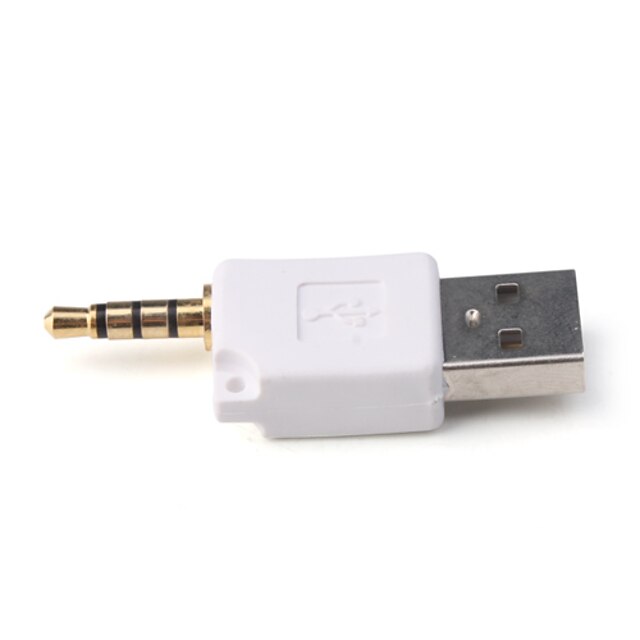  3.5mm To USB Converter Charger Adapter For Ipod Shuffle-2 (White)