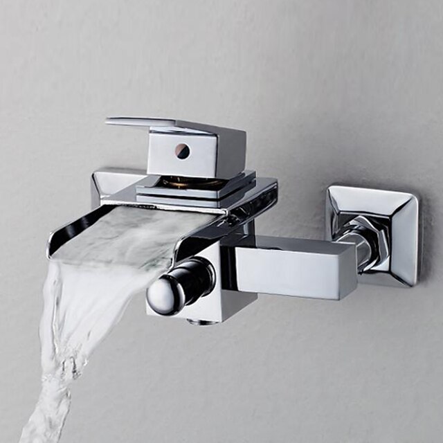  Bathtub Faucet - Contemporary Chrome Ceramic Valve Bath Shower Mixer Taps / Brass