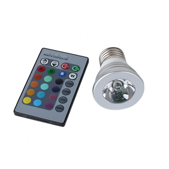  1pc 3 W E26 / E27 LED-spotlys 1 LED Perler Højeffekts-LED Fjernstyret RGB 100-240 V / 85-265 V / #