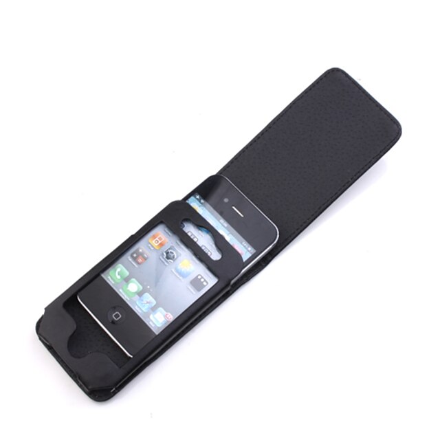  Premium PU Leather Case for iPhone 4 / 4S (Black)