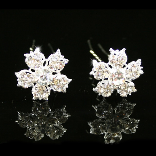  magníficos diamantes de imitación boda nupcial pines / flores, 2 piezas