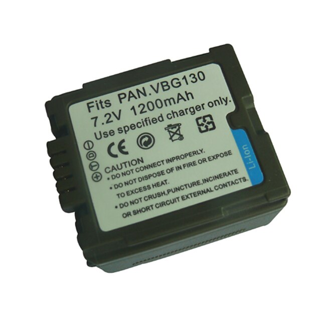  batterie de caméscope de remplacement VBG130 (décodage) pour AG-HMC150 Panasonic HDC-DX1 (7.2v 1200mah)