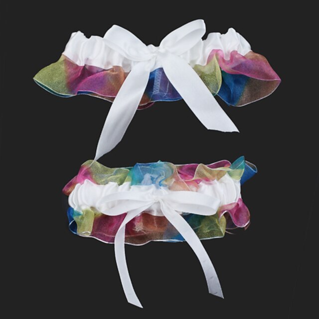  Organza Fashion Wedding Garter With Bowknot Garters