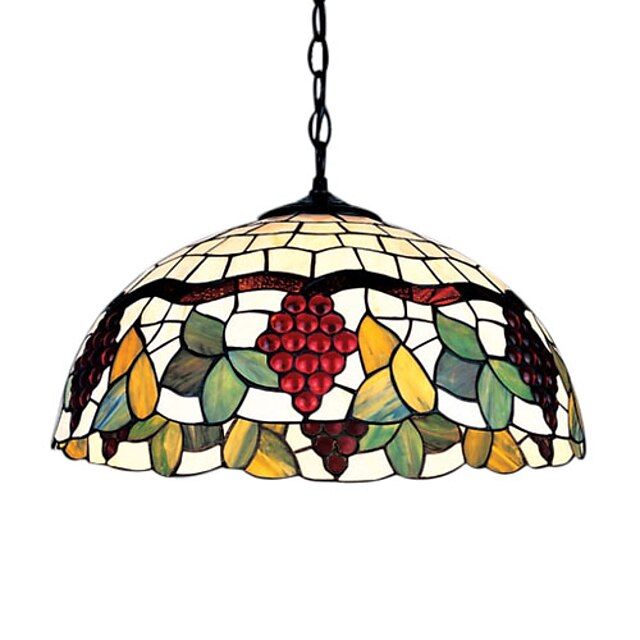  41 cm (16 inch) Lampe suspendue Verre Finitions Peintes Tiffany / Saladier 110-120V / 220-240V