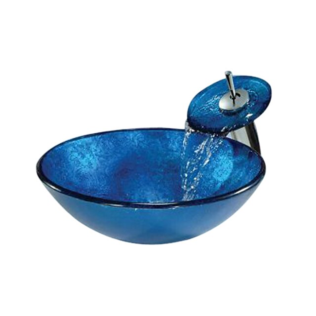  Waschbecken für Badezimmer / Armatur für Badezimmer Moderne - Hartglas Rundförmig Vessel Sink