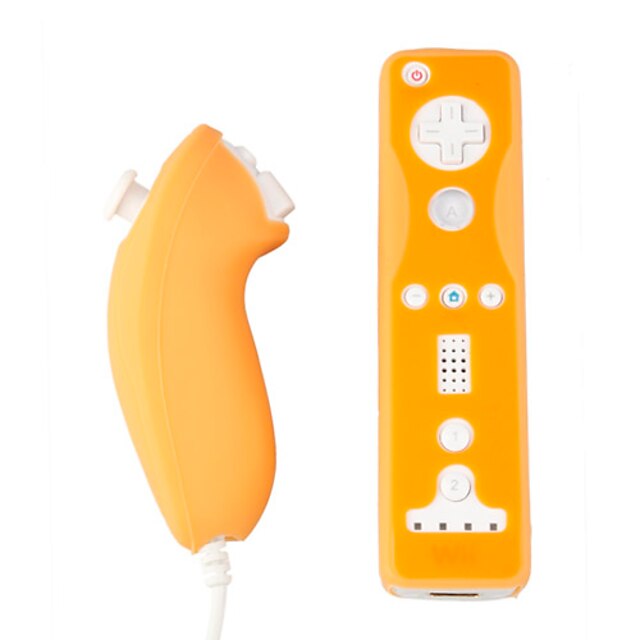  προστατευτική θήκη σιλικόνης / δέρμα για το Nintendo Wii / u Remote και Nunchuk / πορτοκαλί (bcm033)