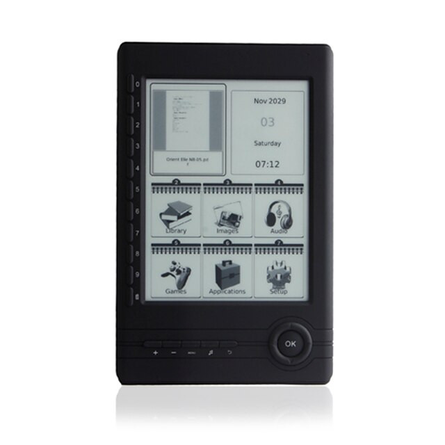  6 inch E-book Reader MP4/5 Media Player With E-ink display(800x600) Support 8GB SD Card