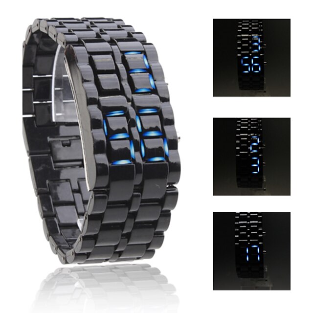  Cobra Edition Unisex Sports Blue LED Faceless Wrist Watch (Black)