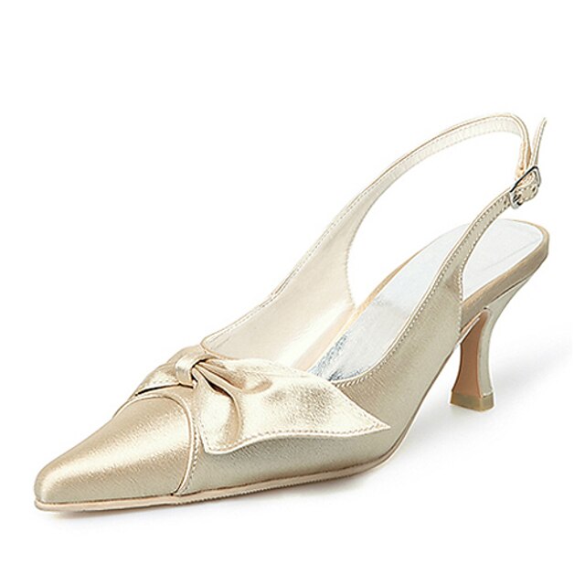 Top Quality Satin Upper High Heel Pumps With Bowknot Wedding Shoes/ Bridal Shoes