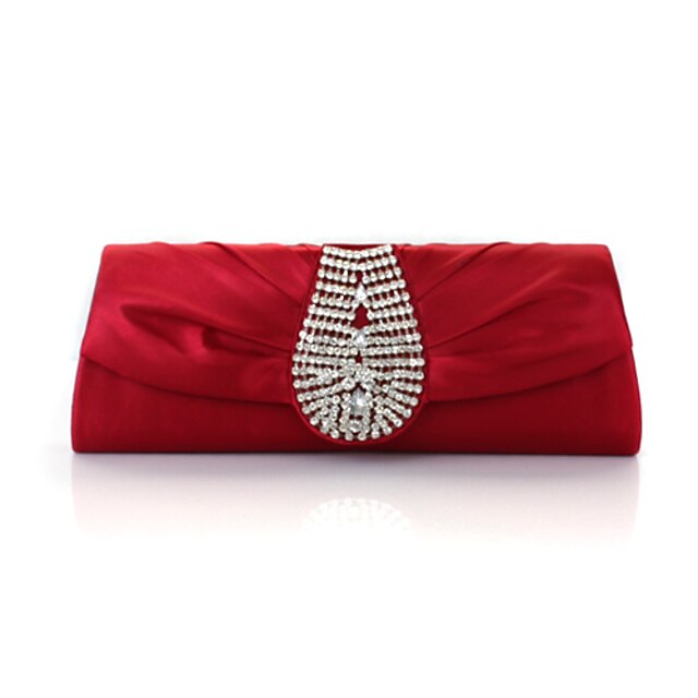  Women's Bags Silk Evening Bag Crystal/ Rhinestone for Event/Party Silver Purple Red Burgundy Ivory