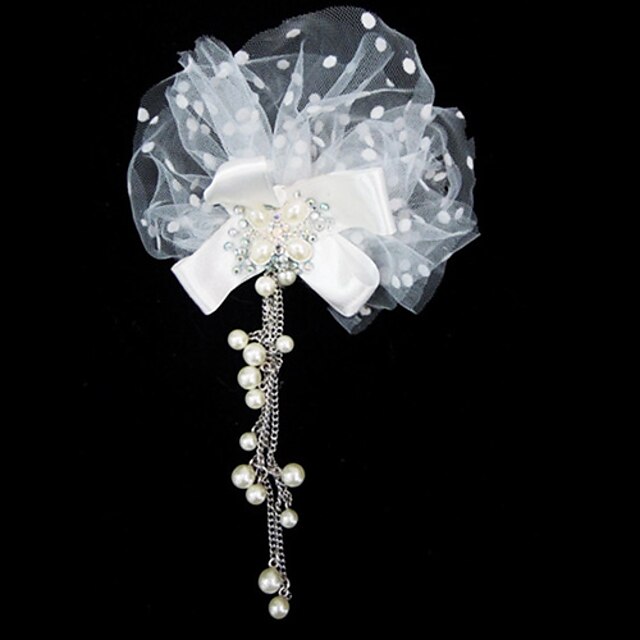  gorgeous Tüll mit Nachahmungen von Perlen Hochzeit Braut Kopfstück