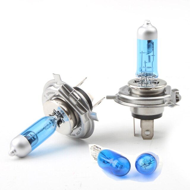  H4 4300K 60/55W White Halogen Headlight Bulbs (DC 12V/Pair)