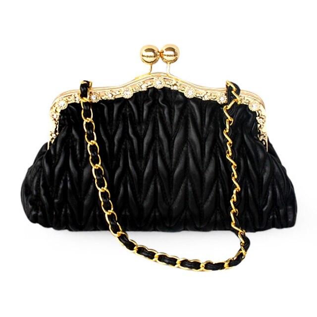  Faux Leather With Rhinestone Evening Handbags/ Clutches More Colors Available