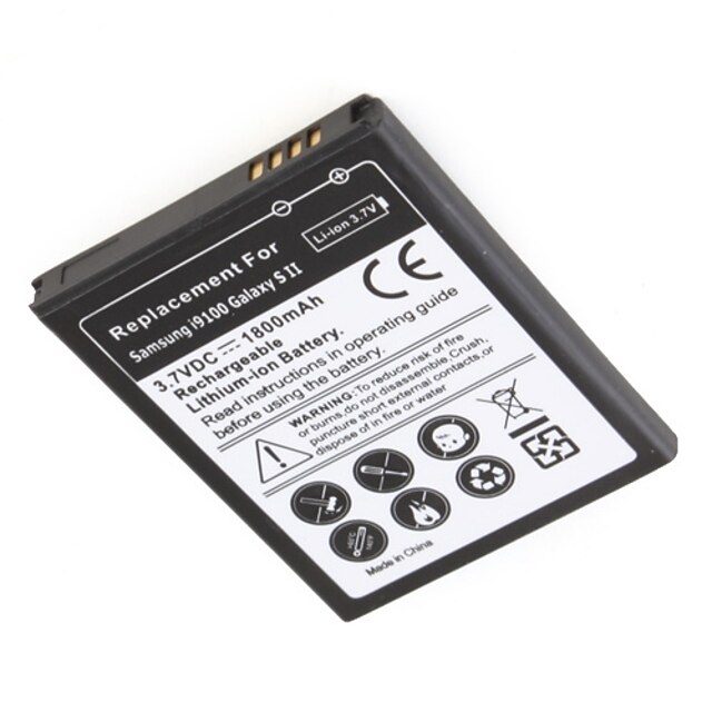 1800mAh Replacement Battery for Samsung Galaxy SⅡ i9100  