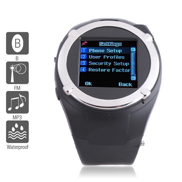  スポーツスタイル - 1.5インチの腕時計の携帯電話の腕時計(FM、MP3 MP4プレーヤー、防水)
