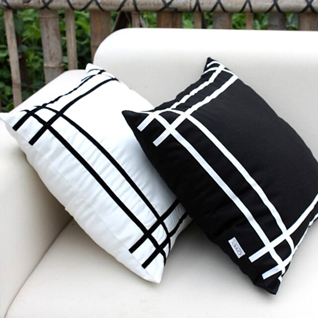 1 pcs Silk Pillow Cover, Plaid Modern Contemporary Office / Business