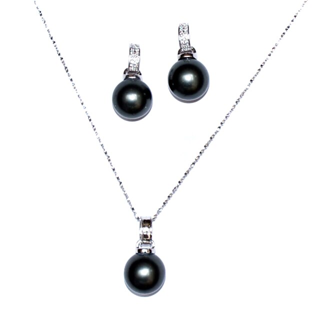  Pentru femei Negru Perle Seturi de bijuterii Auriu cercei Bijuterii Pentru Petrecere Aniversare Zi de Naștere Cadou Zilnic Gril pe Kamado  / Cercei / Coliere