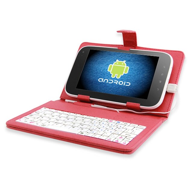  Super Protective Leather Keyboard case for 7 Inch Tablet PC/PAD (RED)