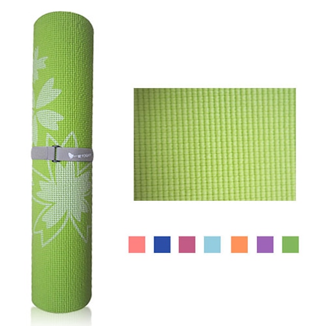  la conception classique de fleurs anti-dérapant en PVC de yoga mat mat de fitness (6mm)