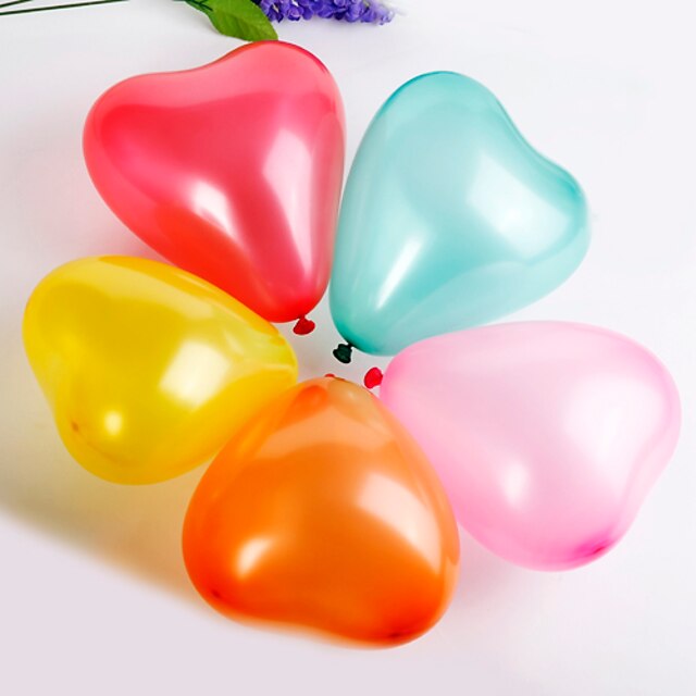  décoration de mariage couleur unie en forme de cœur ballon (jeu de 100)