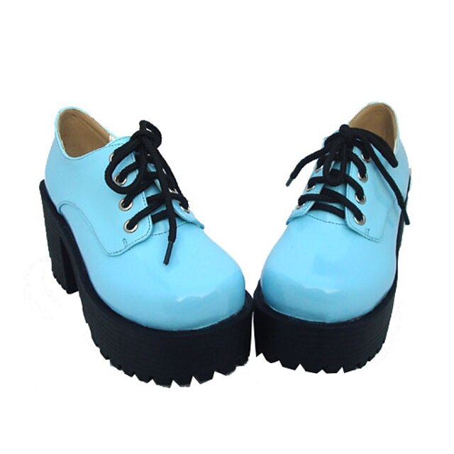  Lolita Shoes Punk Lolita Lolita High Heel Shoes Solid 8 CM White Black Blue For PU Leather/Polyurethane Leather Polyurethane Leather