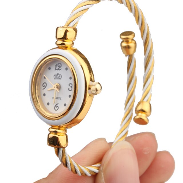  Жен. Модные часы Часы-браслет золотые часы Кварцевый Элегантный стиль Аналоговый Белый Золотой / Один год
