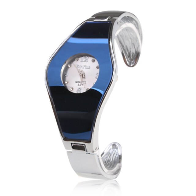  Mulheres Relógio de Moda Relógio de Pulso Bracele Relógio Quartzo Banda Bracelete Prata Azul