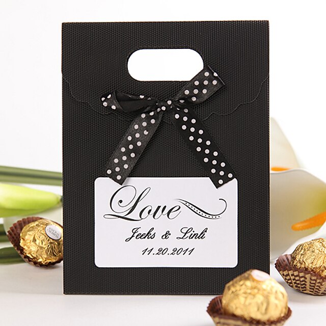  Round Square Creative Nonwoven Fabric Favor Holder with Ribbons Printing Favor Boxes Favor Bags - 12