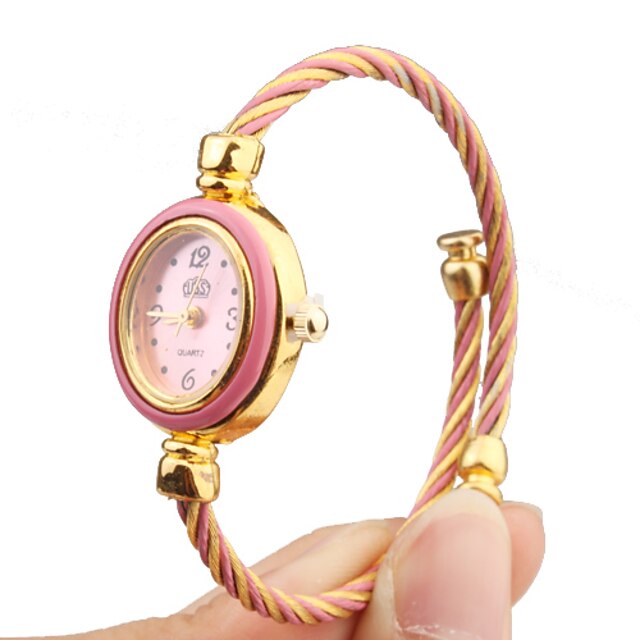  Quartz Watch with Metal Rope Watch Strap - Pink Face Cool Watches Unique Watches