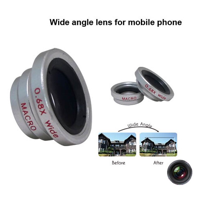  携帯電話のレンズ 広角レンズ アルミ wide angle - 0.04/Macro - 0.016 m 81 ° ユニバーサル