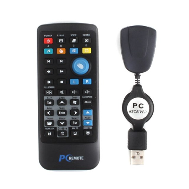  Multimedia IR Remote Controller with USB Receiver for PC (1*CR2025)