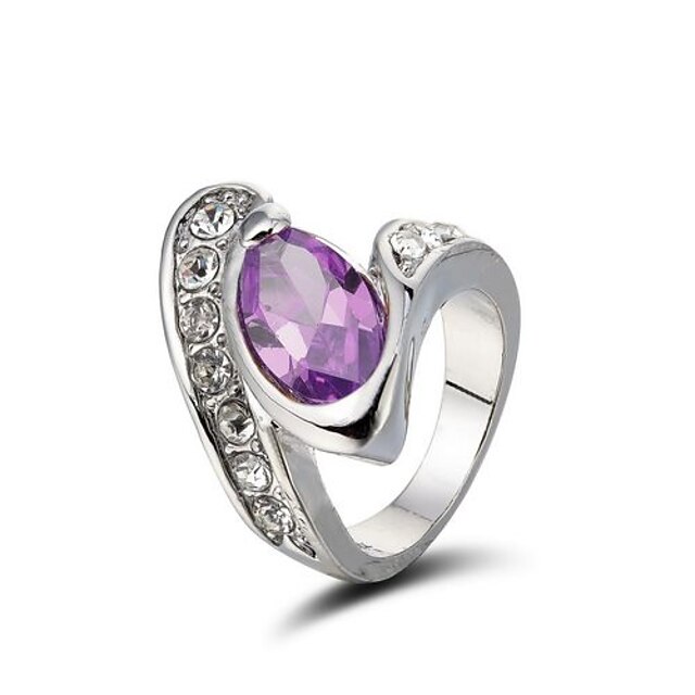  Women's Clear Purple Red Platinum Plated Love Jewelry