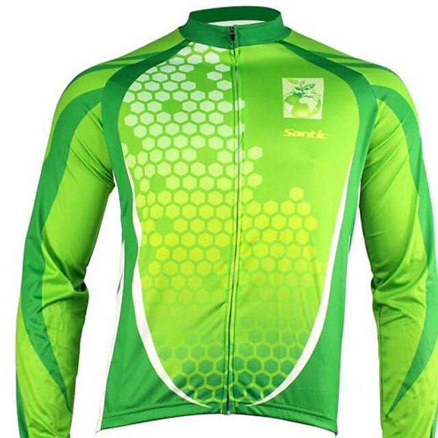  Men's Long Sleeve Bike Jersey Top Quick Dry Sports Winter 100% Polyester Clothing Apparel / Stretchy