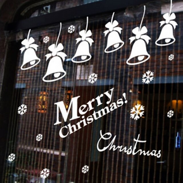  Navidad decoración de la pared pegatinas adornos navideños campanas de Navidad