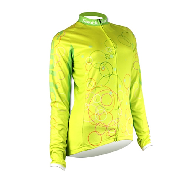  SANTIC Femme Manches Longues Cyclisme Maillot Hauts / Top Séchage rapide Des sports Hiver 100 % Polyester Vêtement Tenue / Elastique