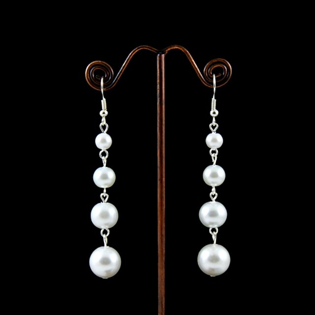  imitation pärlor med legering plätering bridal örhängen elegant stil