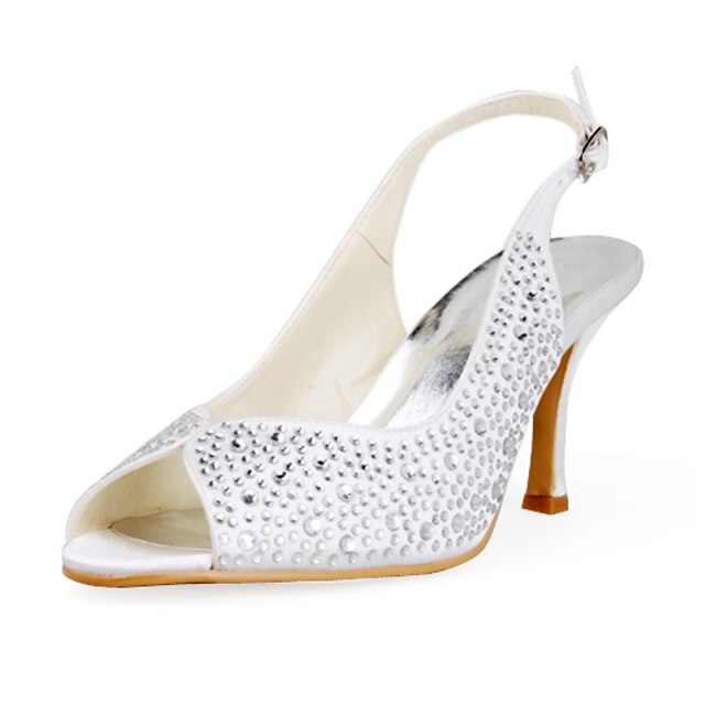  JASMIN - Bout Ouvert Mariage Talon Aiguille Satin