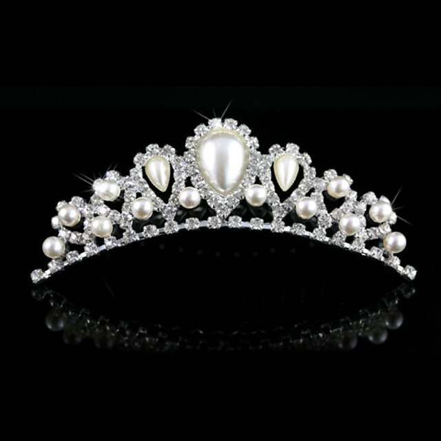  Gorgeous Alloy With Clear Crystals And Imitation Pearls Wedding Bridal Tiara