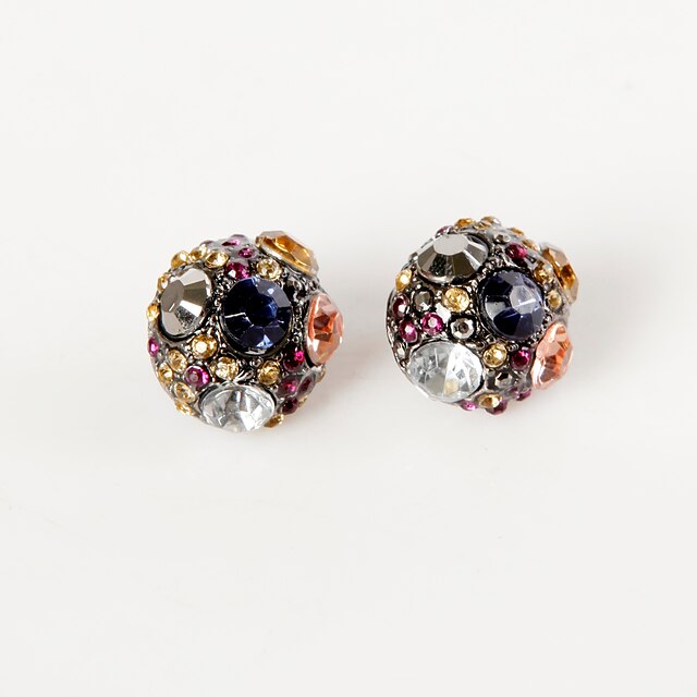  Women's Stud Earrings Ball Rhinestone Earrings Jewelry Rainbow For