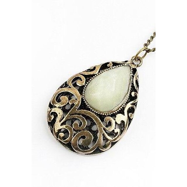  Femme Long Pendentif de collier - Goutte, Fleur Sculpté Or Colliers Tendance Pour