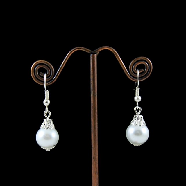  perles d'imitation fabuleux avec boucles d'oreilles en alliage de placage de mariée