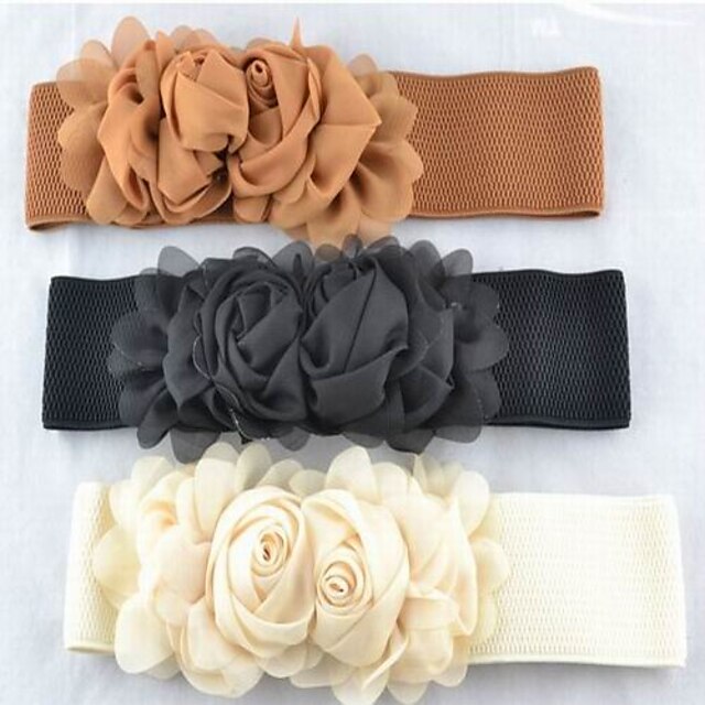  Chiffon Party/ Evening / Dailywear Sash-Embroidery Women's Black / Ivory / Camel 26in(66cm) Embroidery