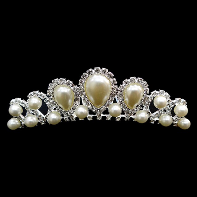  nydelige rhinestones med imitasjon perle bryllup brude headpiece