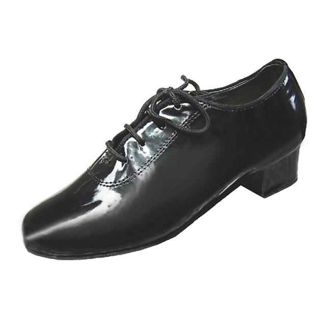  Latin Shoes / Ballroom Shoes Leather / Patent Leather Oxford Lace-up Customizable Dance Shoes Black
