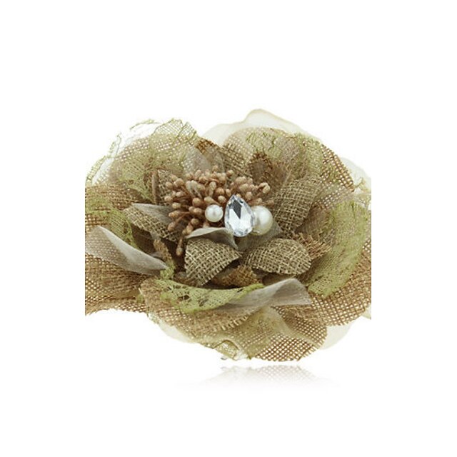  λινάρι με απομίμηση λουλουδιών γάμου νυφικό μαργαριτάρι / κορσάζ / headpiece