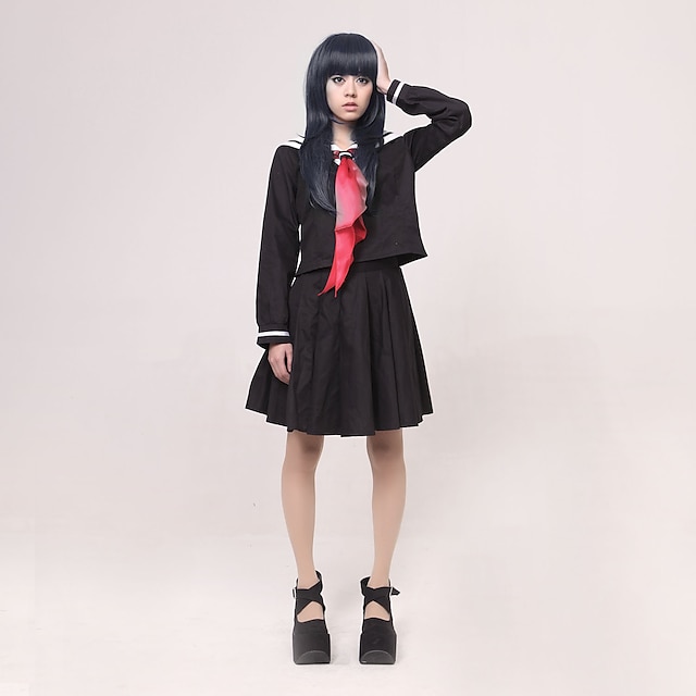  Ihlette Hell Girl Ai Enma Anime Szerepjáték jelmezek Japán Cosplay ruhák Iskolai egyenruhák Kollázs Hosszú ujj Selyem nyaksál Felső Szoknya Kompatibilitás Női